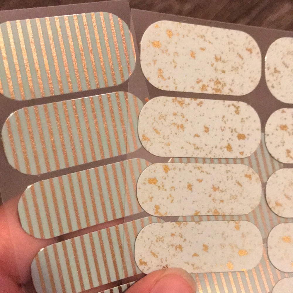 Jamberry Nail Wraps Mint and Gold bundle lot
